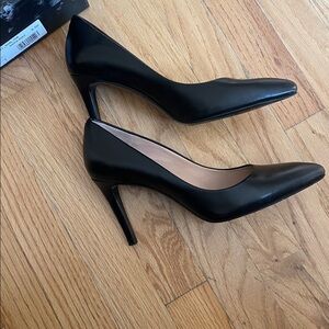 Inez Morena Black Leather Heels